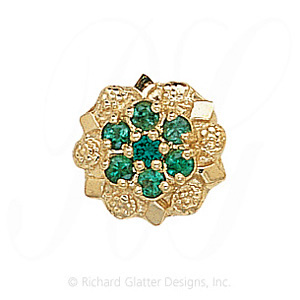 GS099 E - 14 Karat Gold Emerald Slide 